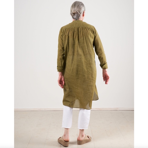 Moismont Caftan Kaki Stripe Dress - Picture 2 of 7